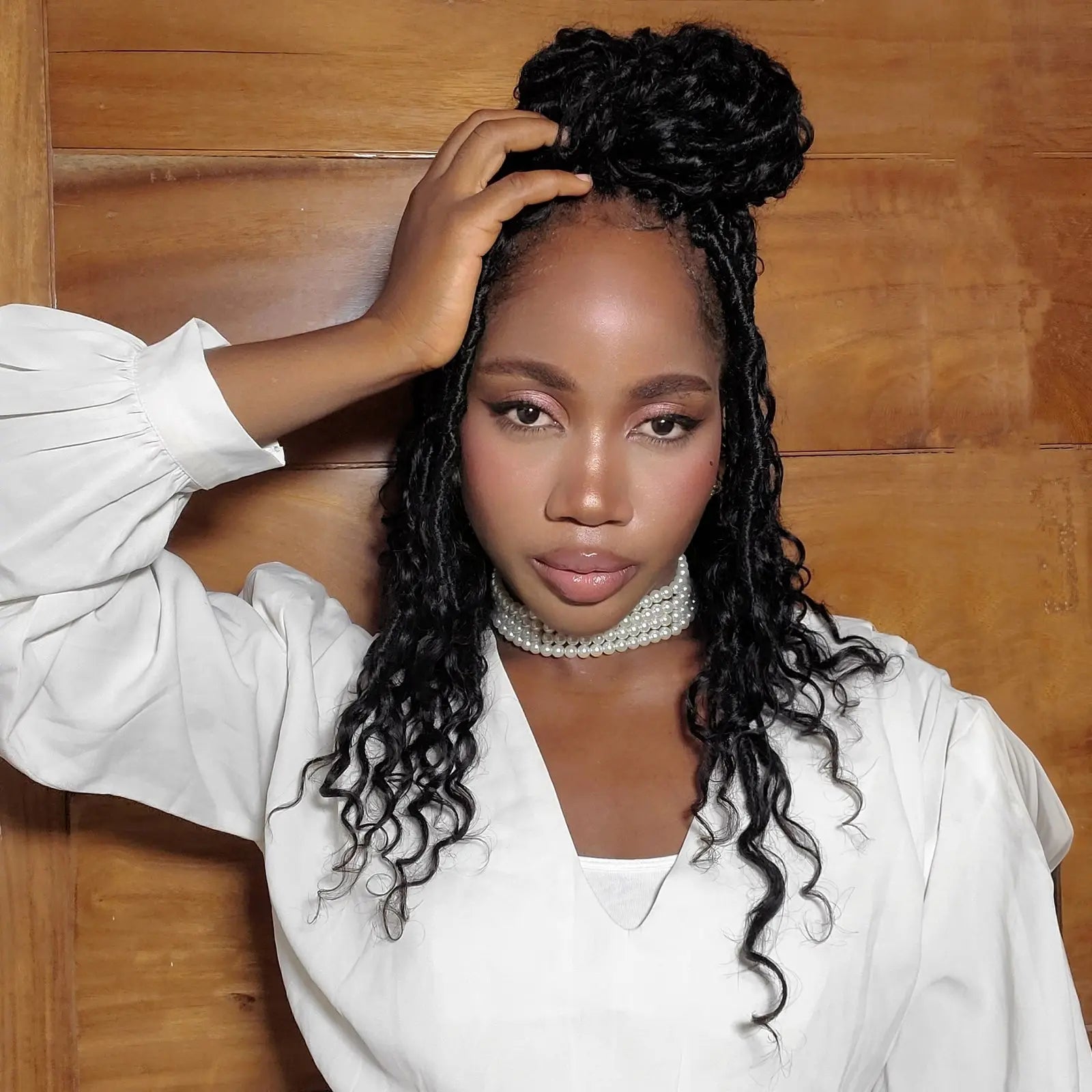 Toyotress Crochet Boho Locs Braiding Hair With Human Hair Curls Pre Looped Goddess Boho Dreadlocks Curly Full Ends Hair Extensions